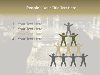 Al-Haram Mosque At Night PowerPoint Template
