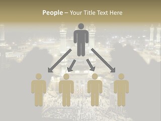 Al-Haram Mosque At Night PowerPoint Template