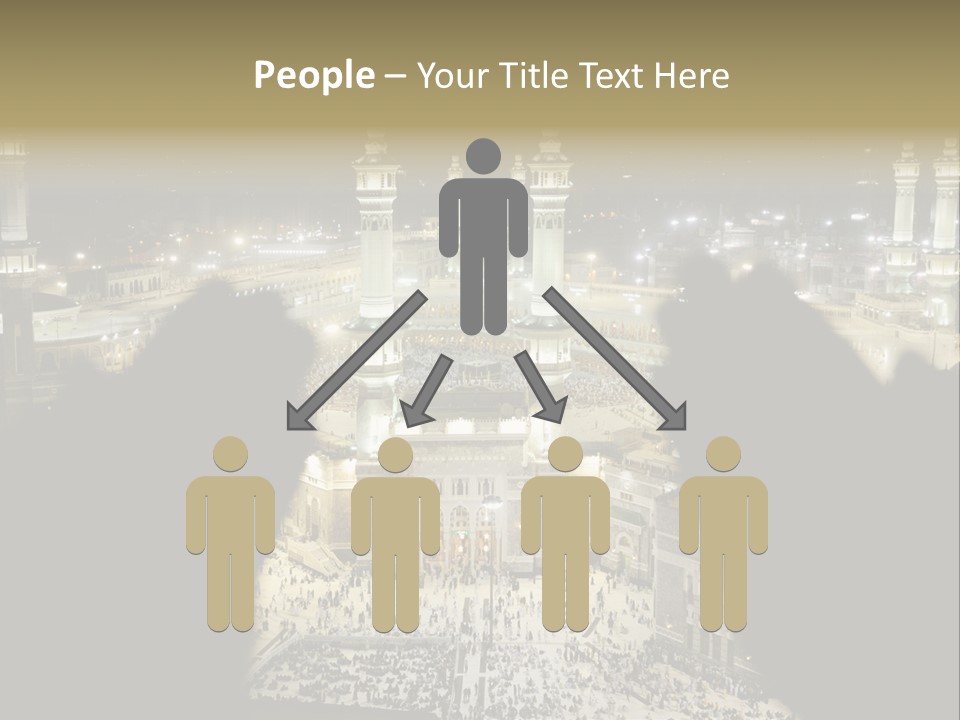 Al-Haram Mosque At Night PowerPoint Template