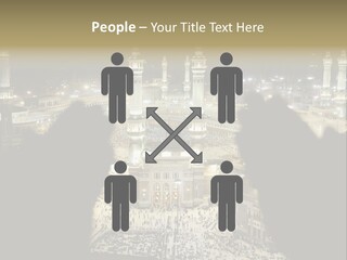 Al-Haram Mosque At Night PowerPoint Template