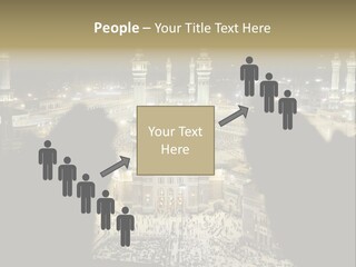 Al-Haram Mosque At Night PowerPoint Template