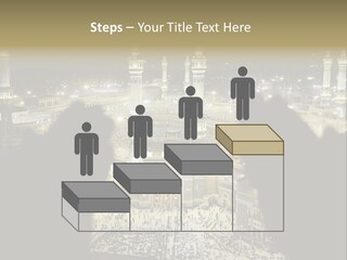 Al-Haram Mosque At Night PowerPoint Template