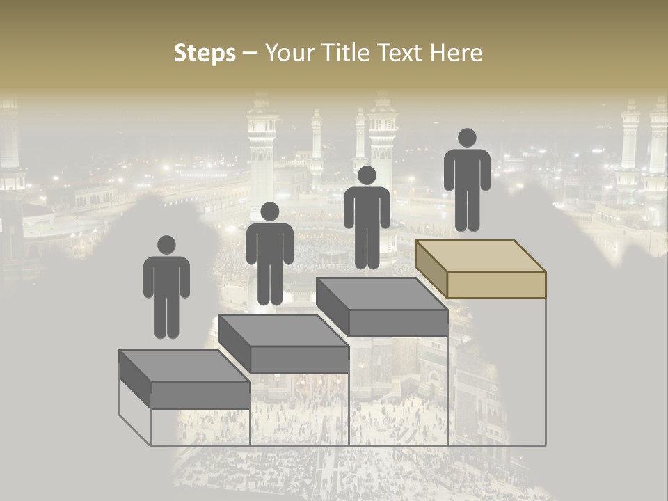 Al-Haram Mosque At Night PowerPoint Template