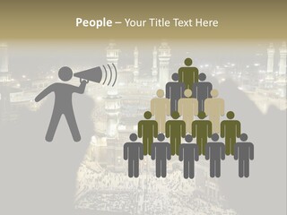 Al-Haram Mosque At Night PowerPoint Template