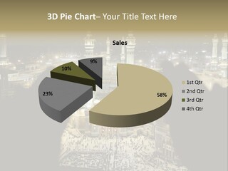 Al-Haram Mosque At Night PowerPoint Template