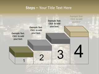 Al-Haram Mosque At Night PowerPoint Template