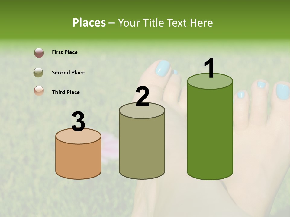 Female Feet On The Grass PowerPoint Template