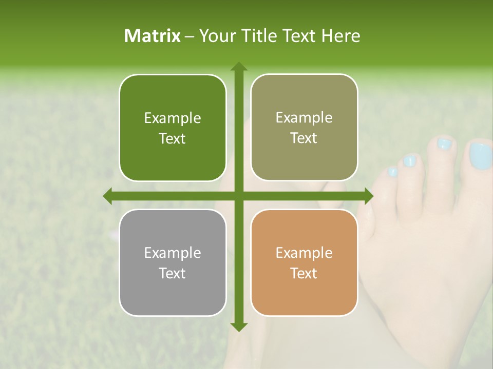Female Feet On The Grass PowerPoint Template