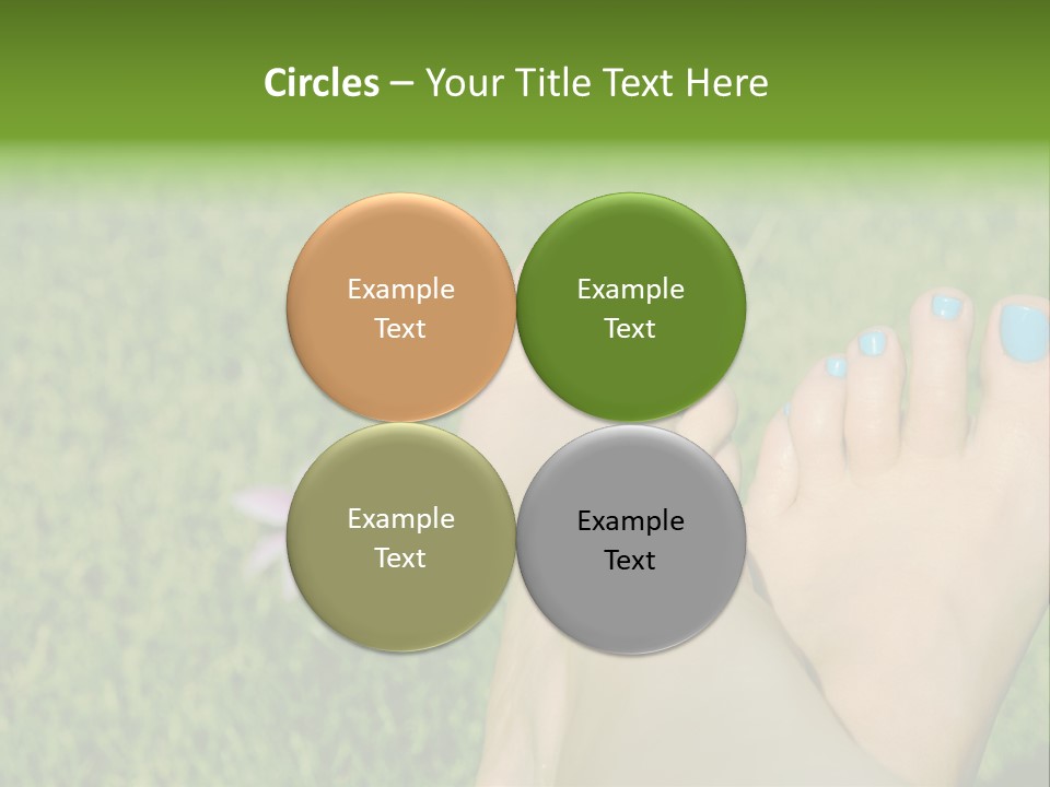 Female Feet On The Grass PowerPoint Template