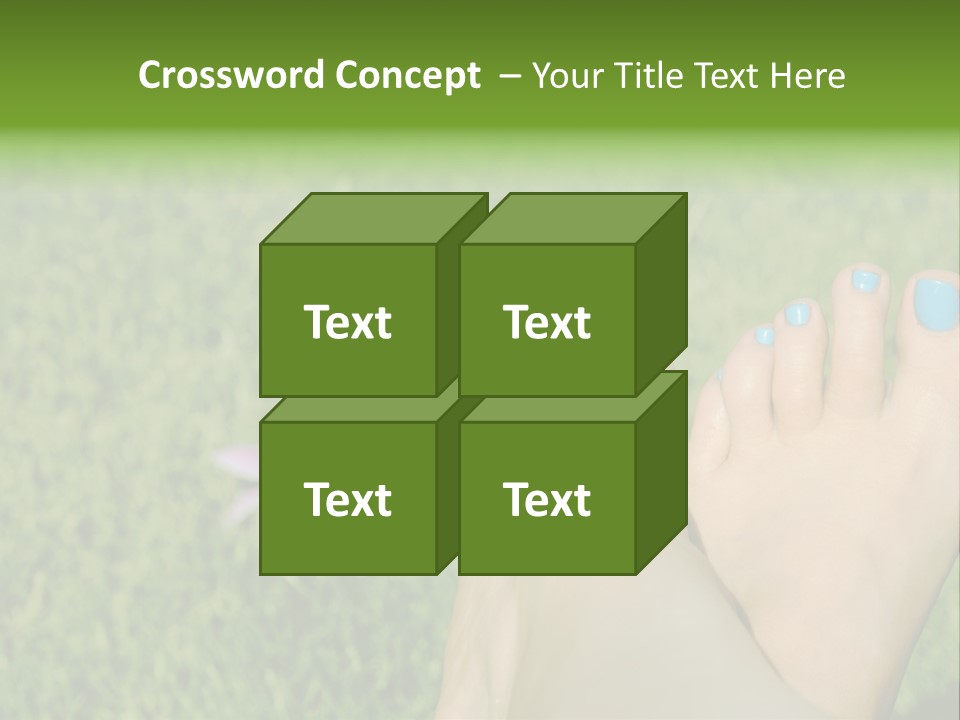 Female Feet On The Grass PowerPoint Template