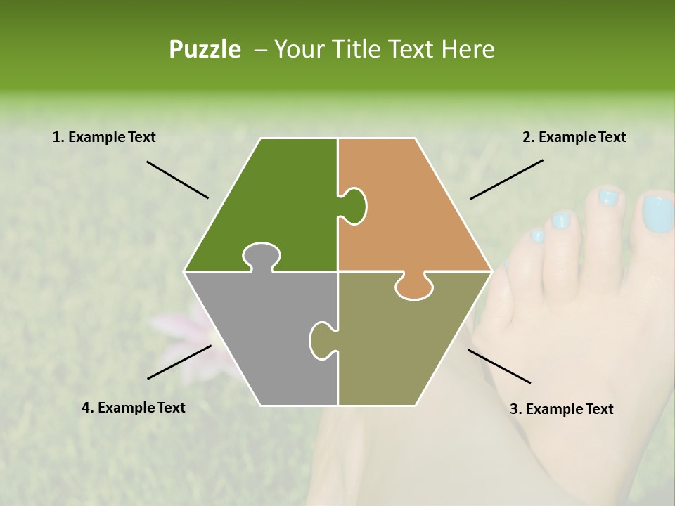 Female Feet On The Grass PowerPoint Template