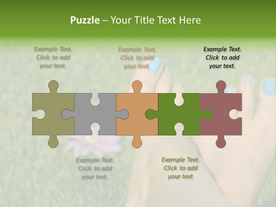 Female Feet On The Grass PowerPoint Template