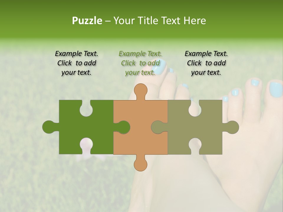 Female Feet On The Grass PowerPoint Template