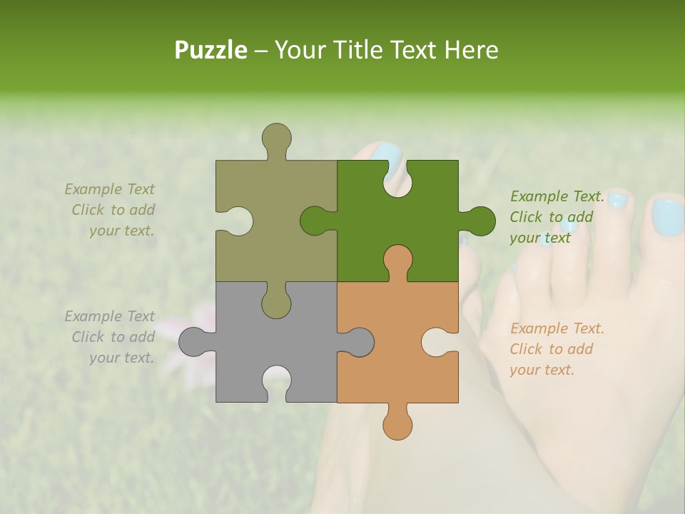 Female Feet On The Grass PowerPoint Template