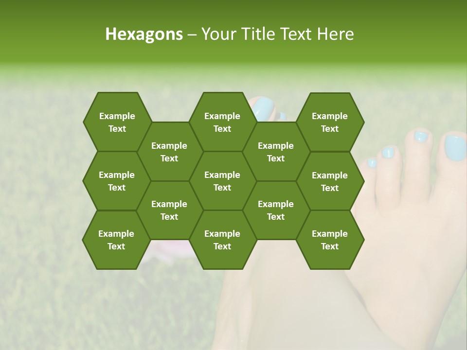 Female Feet On The Grass PowerPoint Template