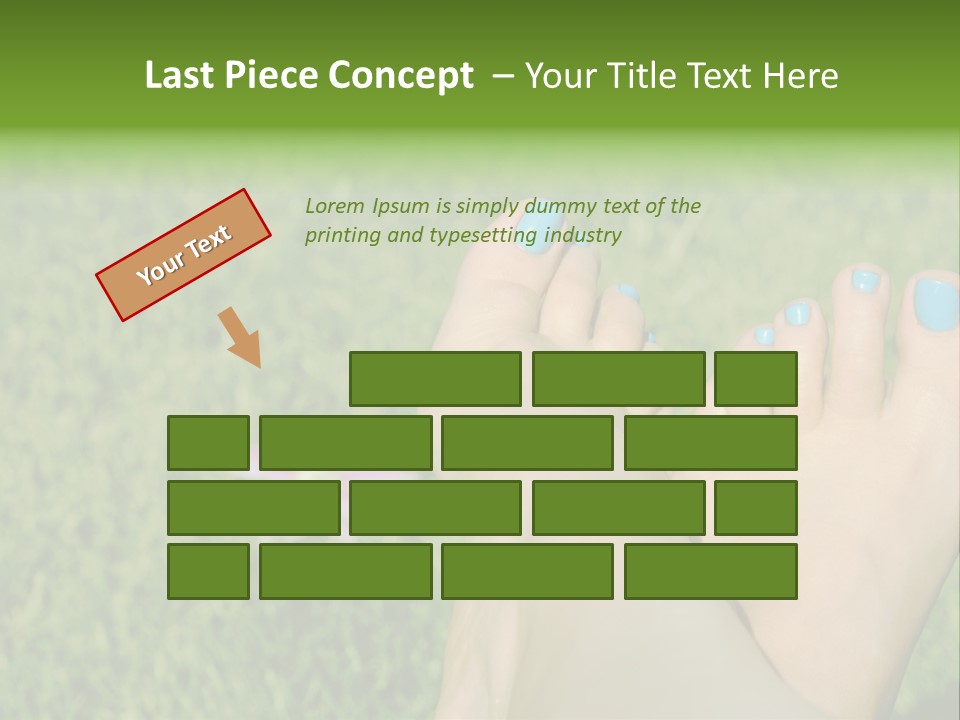 Female Feet On The Grass PowerPoint Template