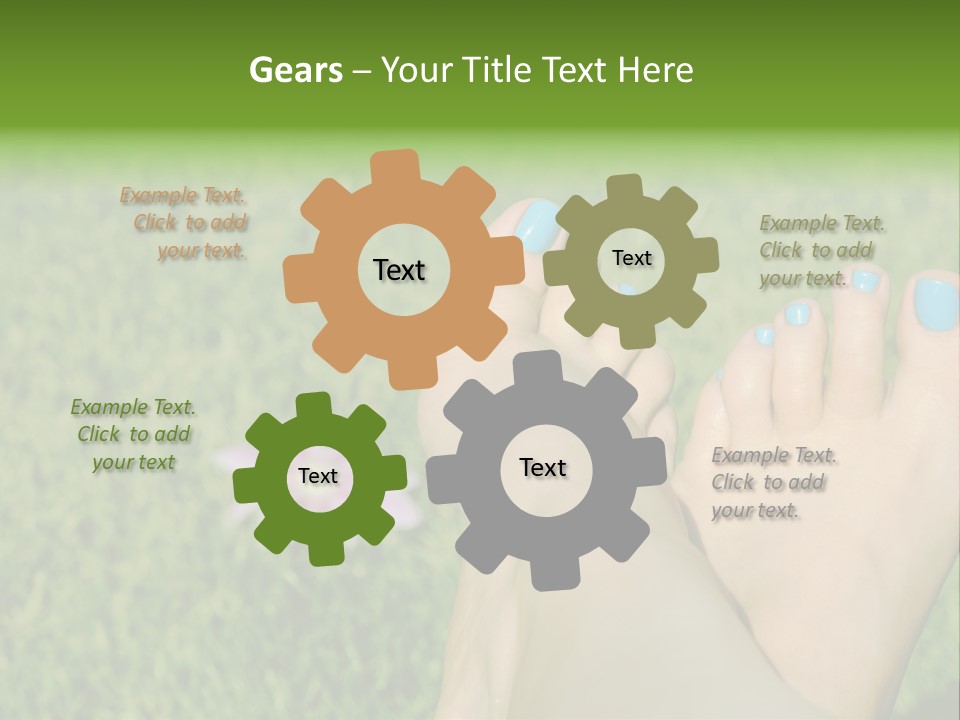 Female Feet On The Grass PowerPoint Template