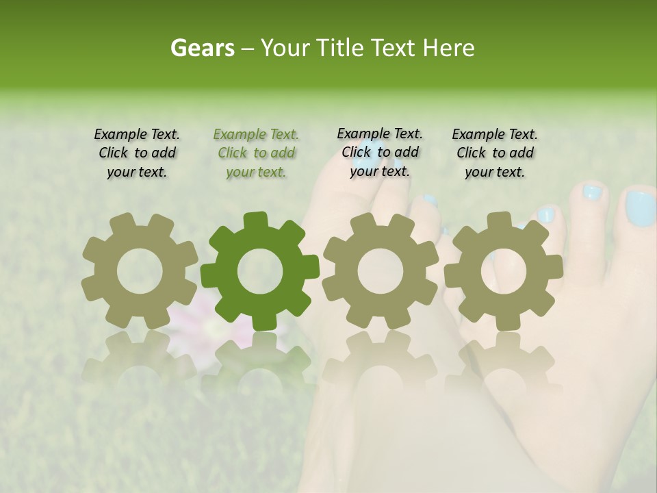 Female Feet On The Grass PowerPoint Template