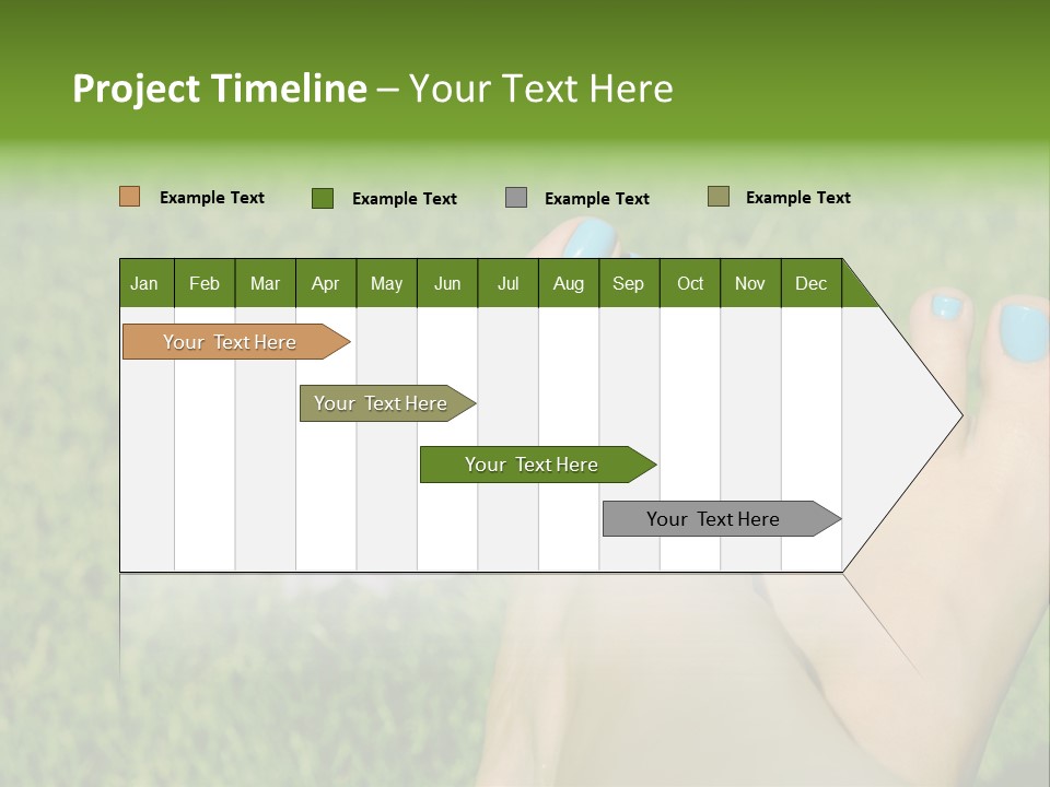 Female Feet On The Grass PowerPoint Template