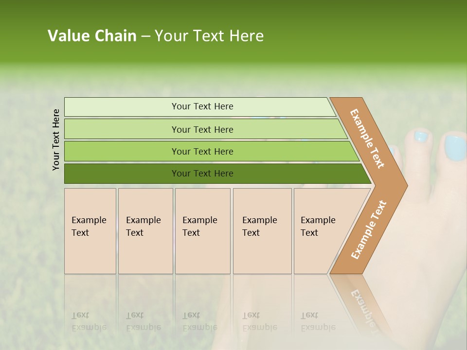 Female Feet On The Grass PowerPoint Template