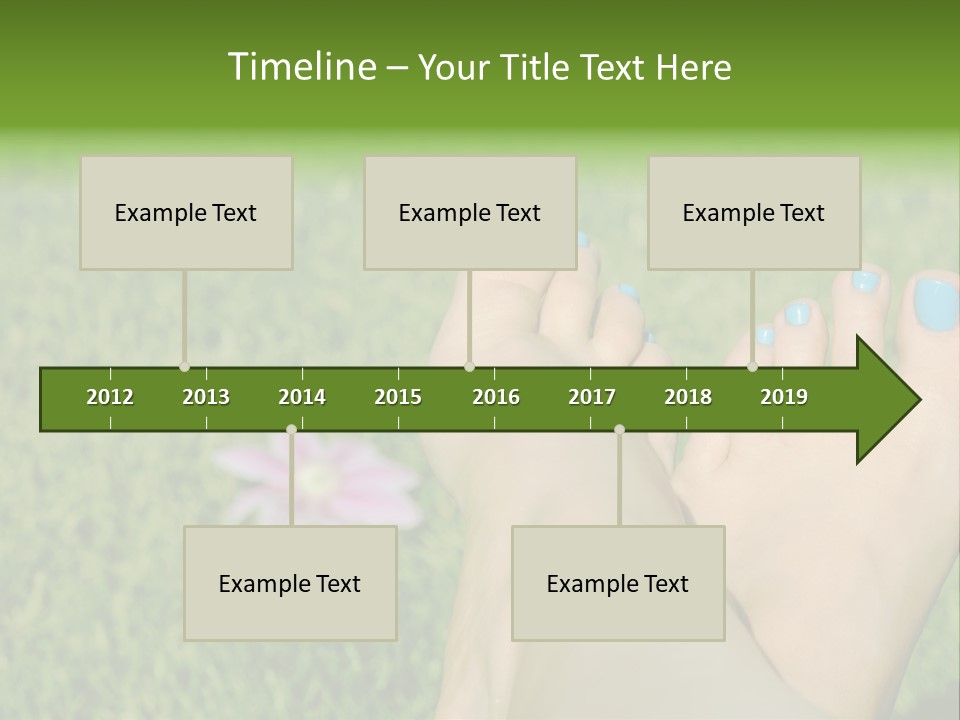 Female Feet On The Grass PowerPoint Template