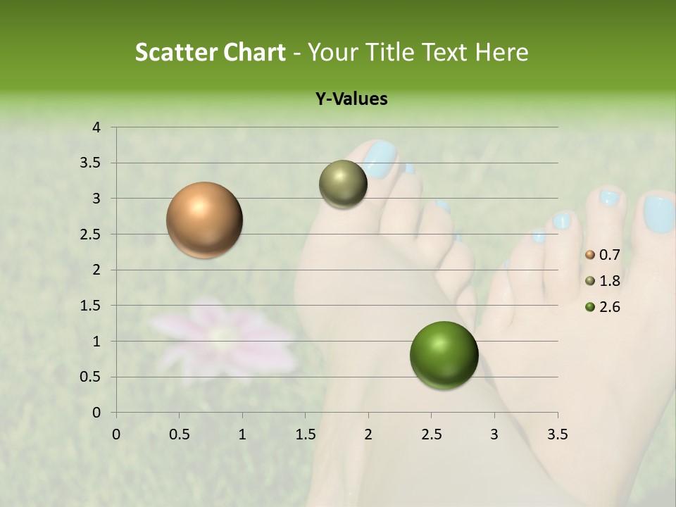 Female Feet On The Grass PowerPoint Template