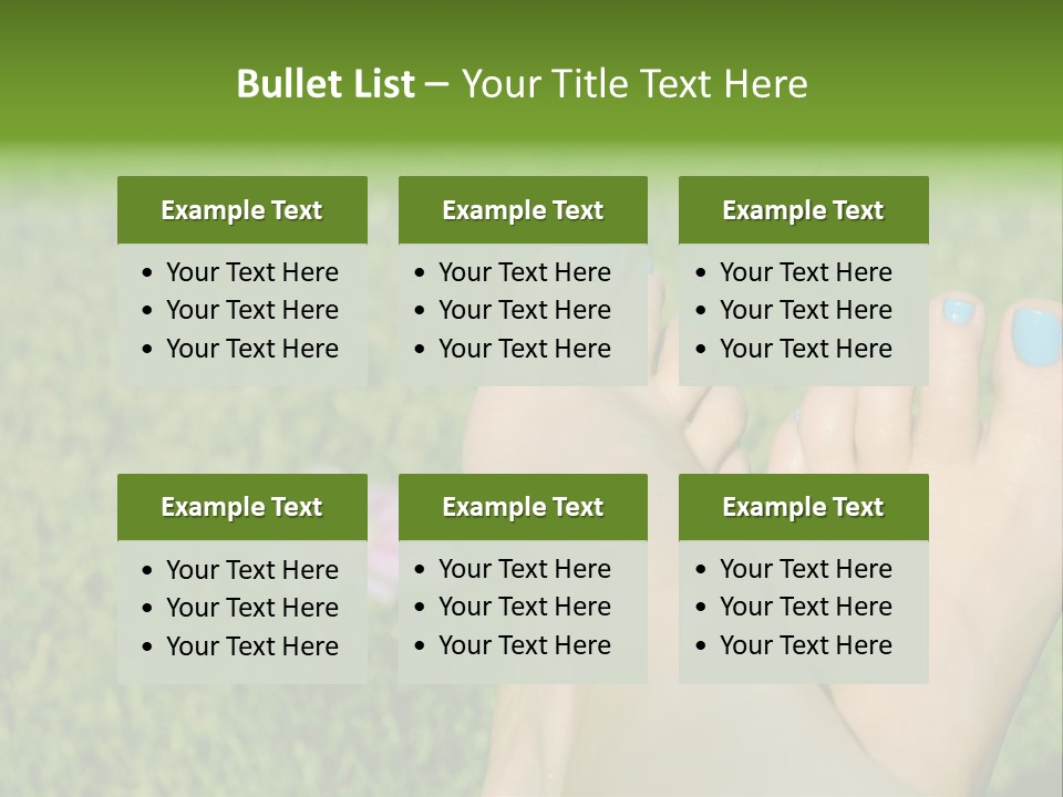 Female Feet On The Grass PowerPoint Template