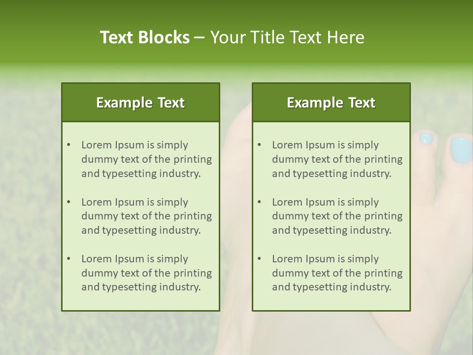 Female Feet On The Grass PowerPoint Template