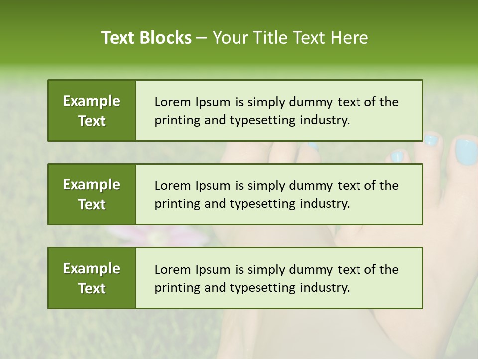 Female Feet On The Grass PowerPoint Template