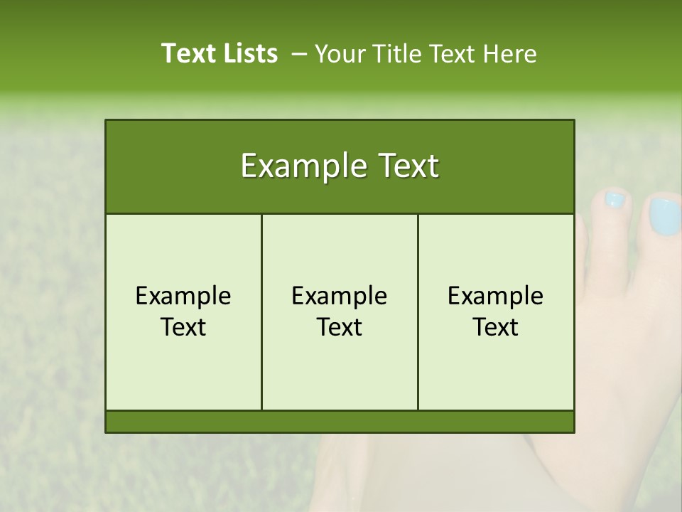 Female Feet On The Grass PowerPoint Template