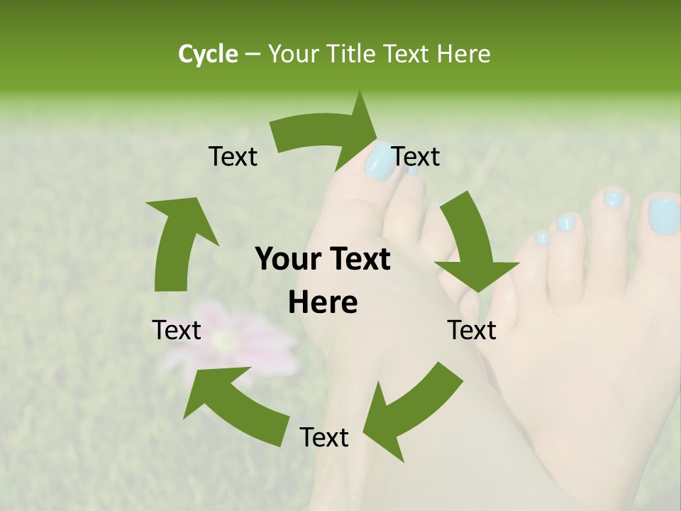 Female Feet On The Grass PowerPoint Template