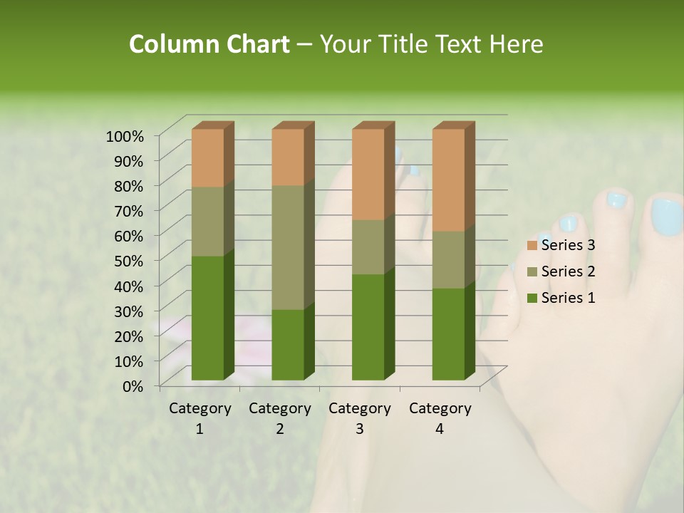 Female Feet On The Grass PowerPoint Template