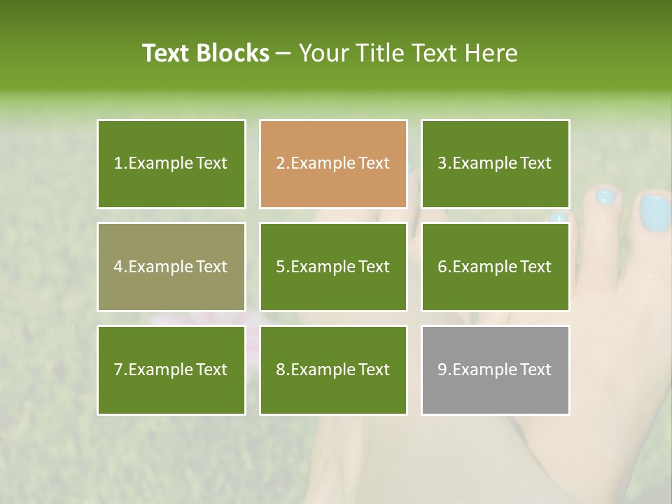 Female Feet On The Grass PowerPoint Template