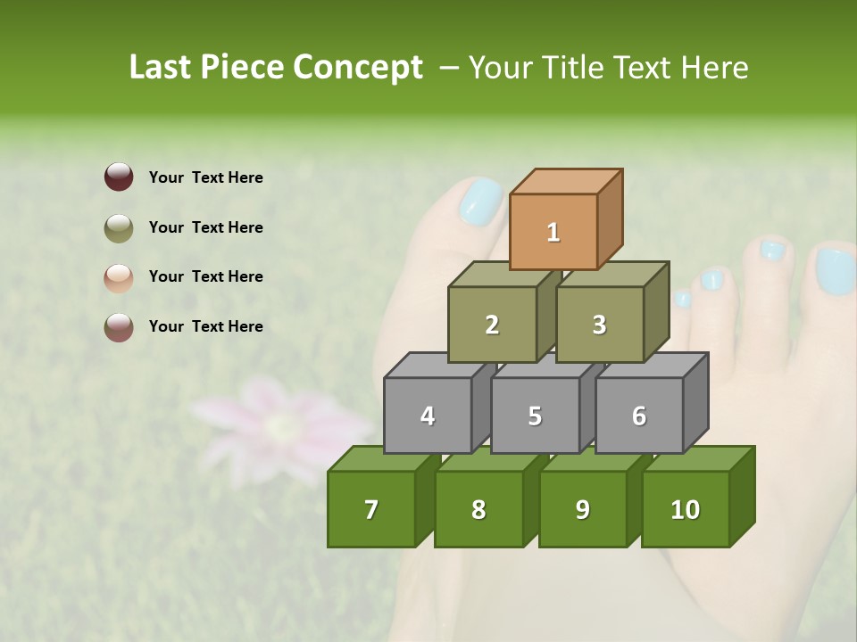 Female Feet On The Grass PowerPoint Template