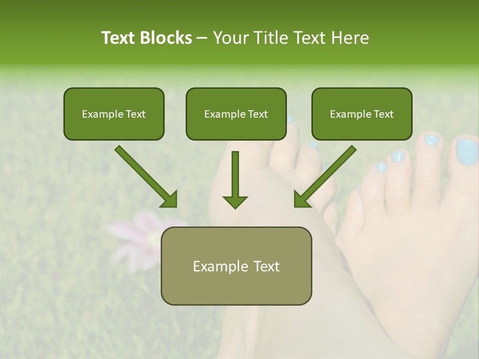 Female Feet On The Grass PowerPoint Template