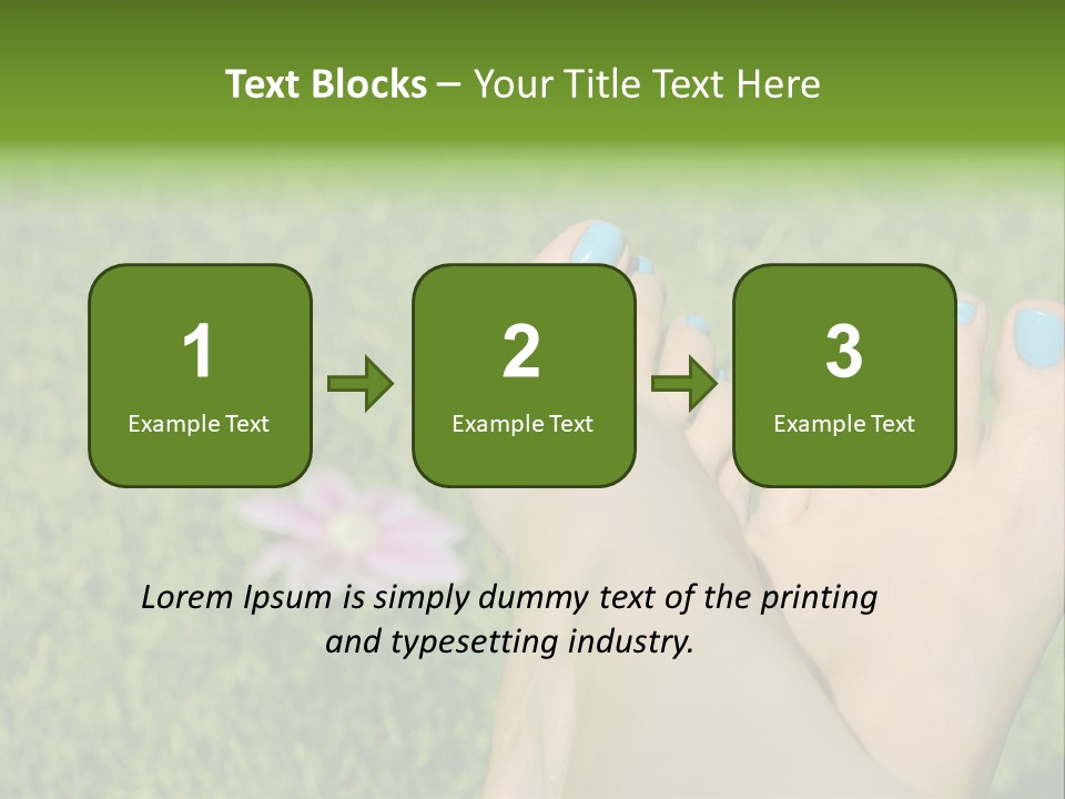Female Feet On The Grass PowerPoint Template