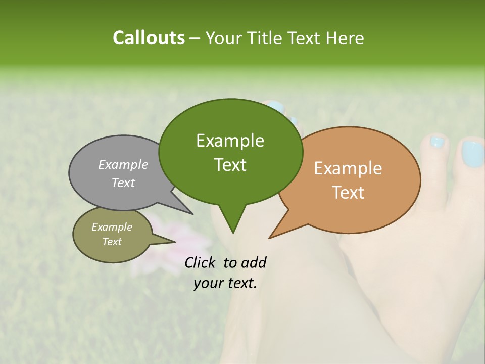 Female Feet On The Grass PowerPoint Template