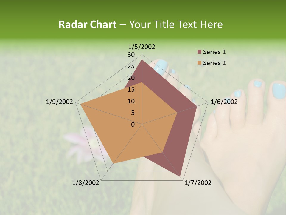 Female Feet On The Grass PowerPoint Template