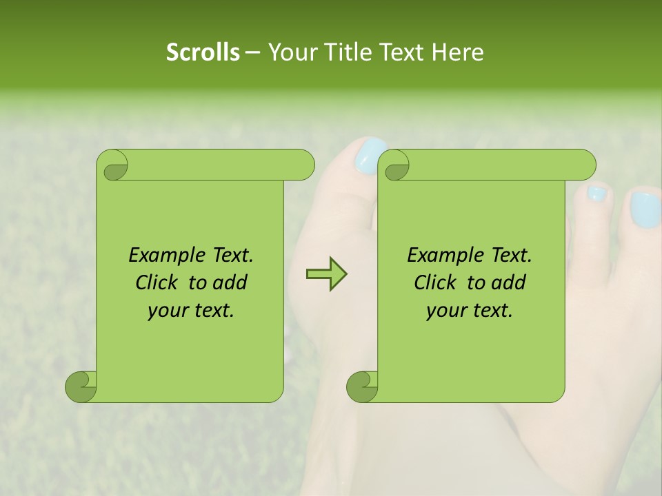 Female Feet On The Grass PowerPoint Template