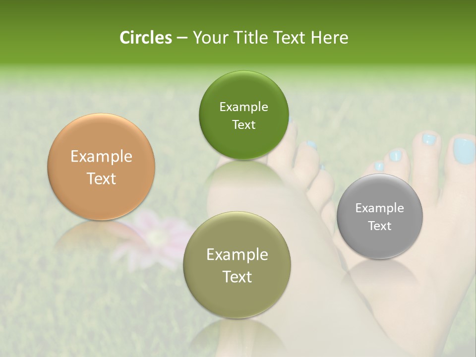 Female Feet On The Grass PowerPoint Template