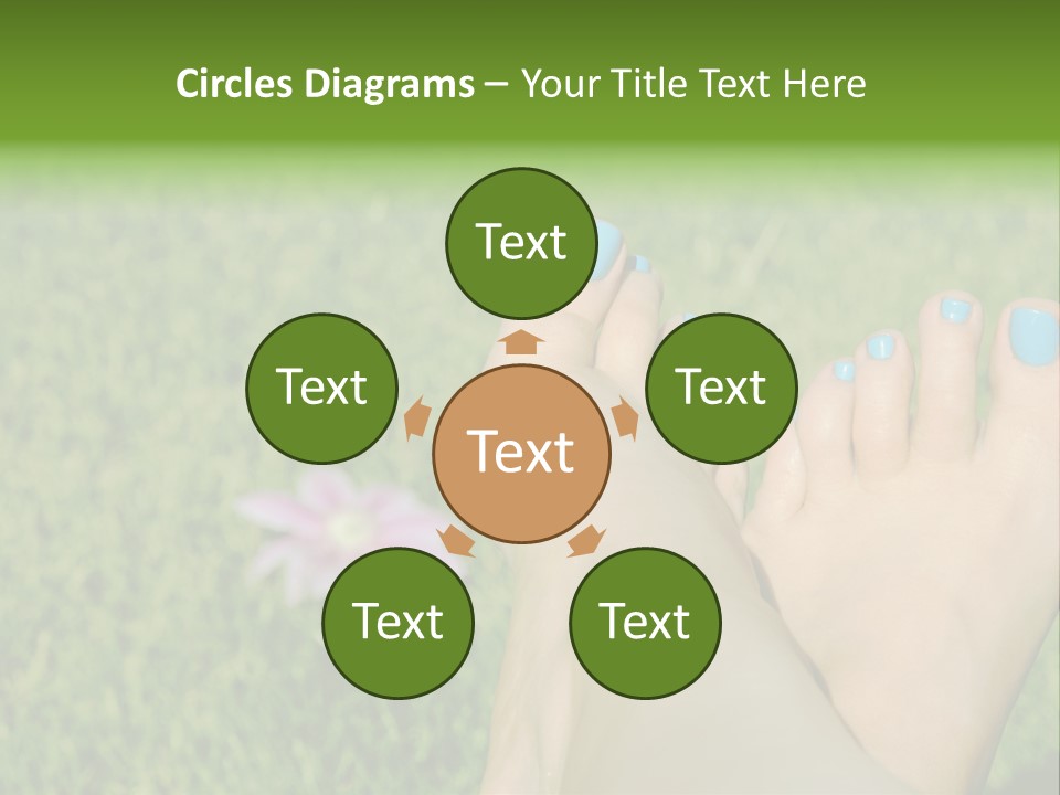 Female Feet On The Grass PowerPoint Template
