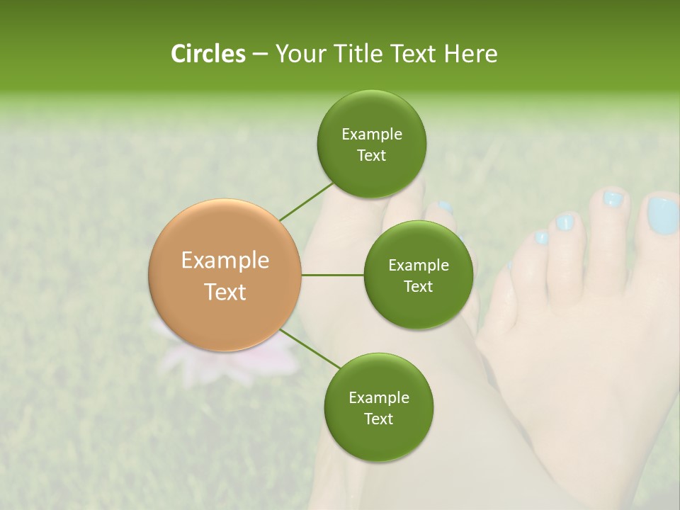 Female Feet On The Grass PowerPoint Template