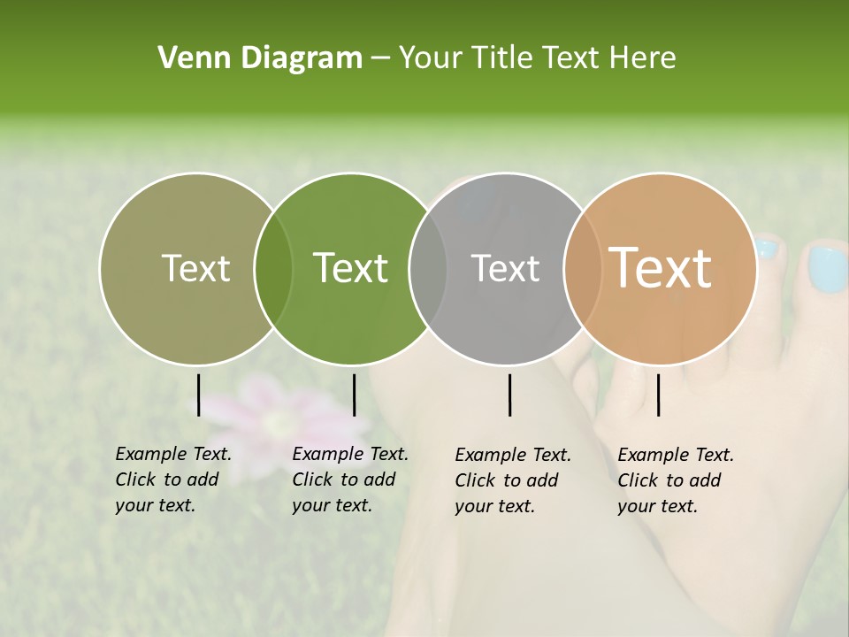 Female Feet On The Grass PowerPoint Template