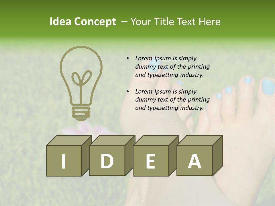 Female Feet On The Grass PowerPoint Template