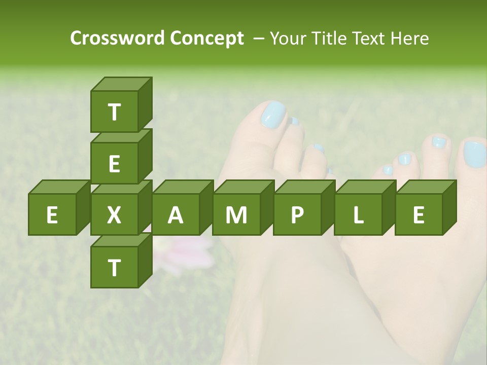 Female Feet On The Grass PowerPoint Template