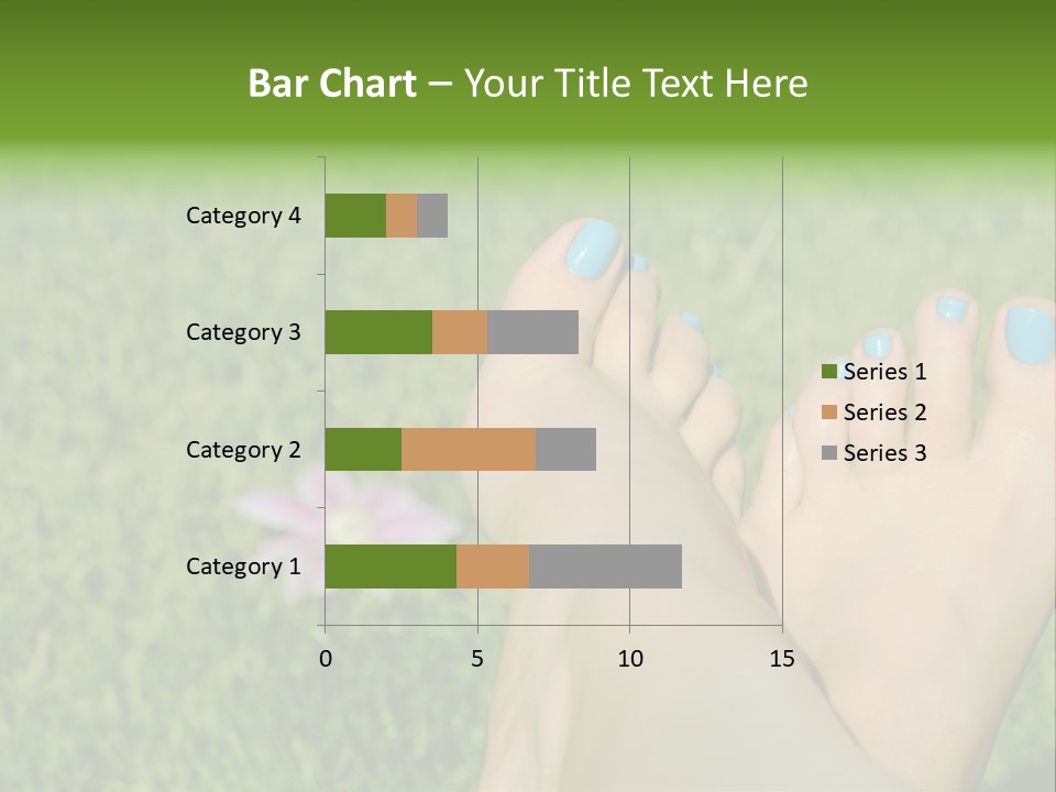 Female Feet On The Grass PowerPoint Template