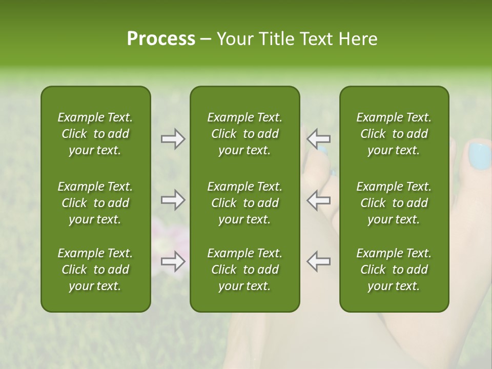 Female Feet On The Grass PowerPoint Template