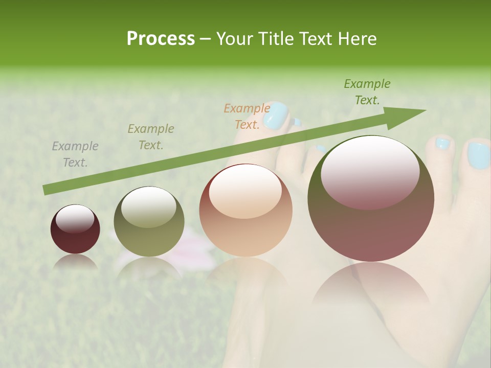 Female Feet On The Grass PowerPoint Template