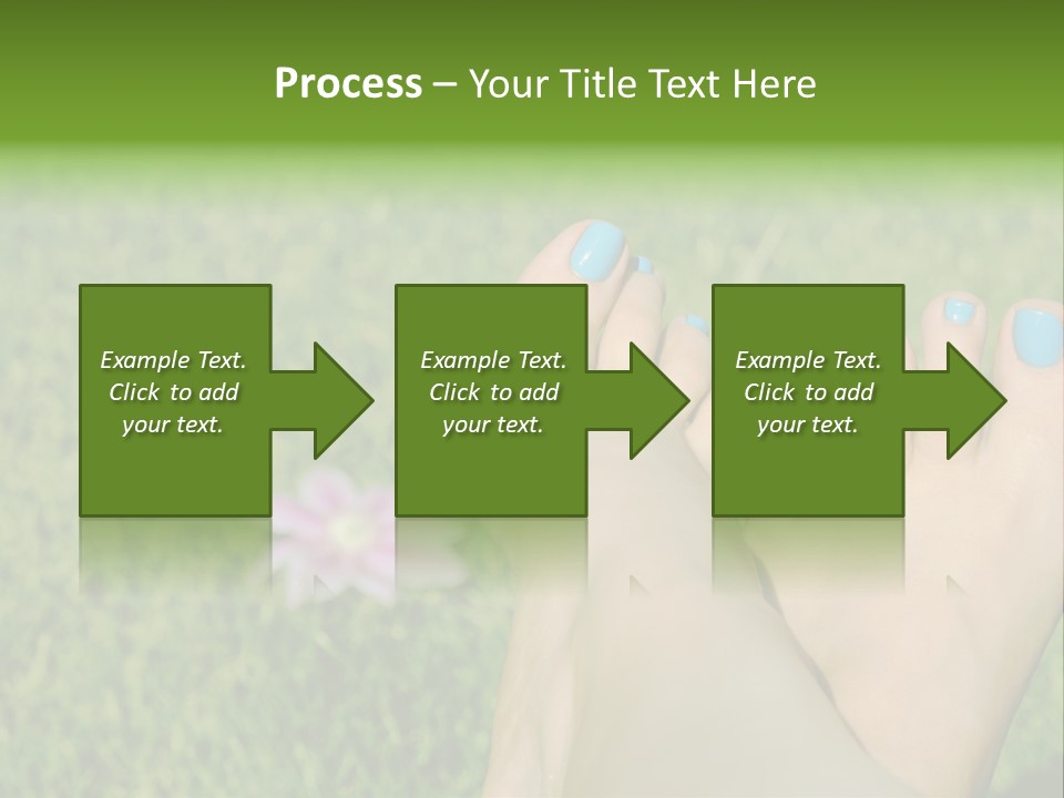 Female Feet On The Grass PowerPoint Template