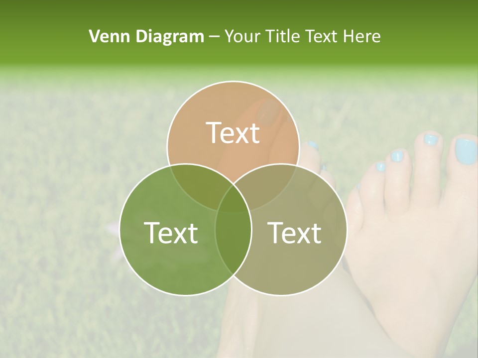 Female Feet On The Grass PowerPoint Template
